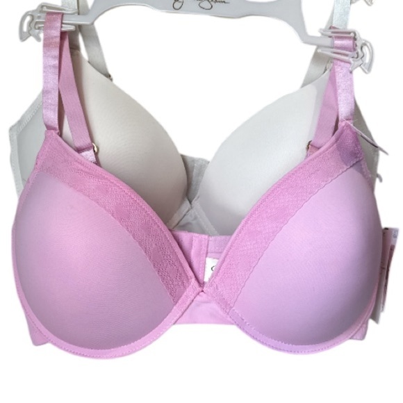 Jessica Simpson Other - Jessica Simpson bras Pink and White Bra Set of 2 white & pink 38C